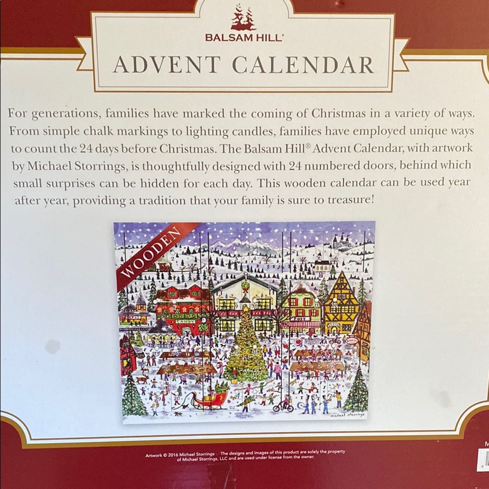 Wooden Advent Calendar - Festive Red - Picture 16 of 16